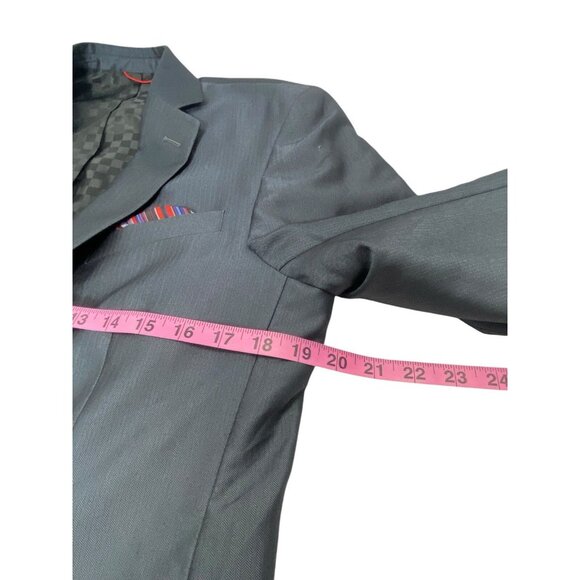 Vtg BILLY LONDON Men Blazer Single Breasted Sz 38R Blue Career Business Formal - Picture 9 of 12